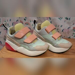 EUC Stella McCartney Eclypse Pastel Colorblock Boho Casual Sneaker Shoe SZ 8.5